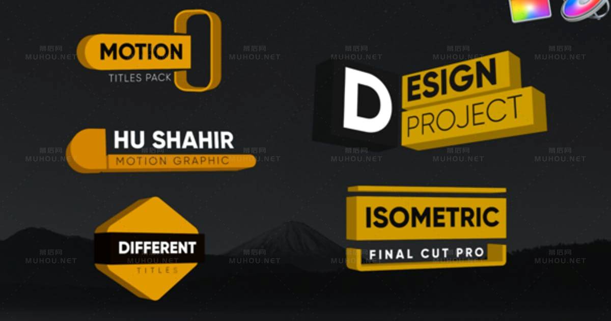 现代等距标题文字专业版Modern Isometric Titles-Final Cut Pro视频FCPX模板