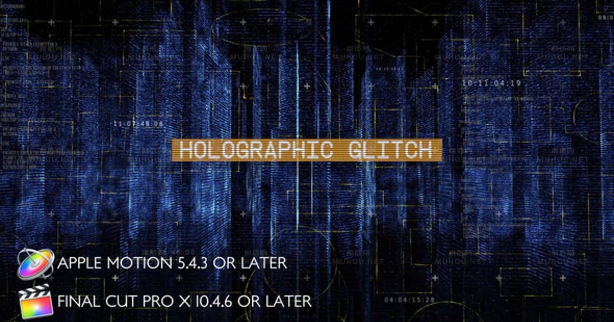 全息城市高科技文字Holographic City Opener - Apple Motion视频FCPX模板