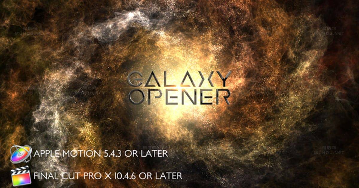 银河宇宙星空文字标题运动Galaxy Opener Titles - Apple Motion视频FCPX模板