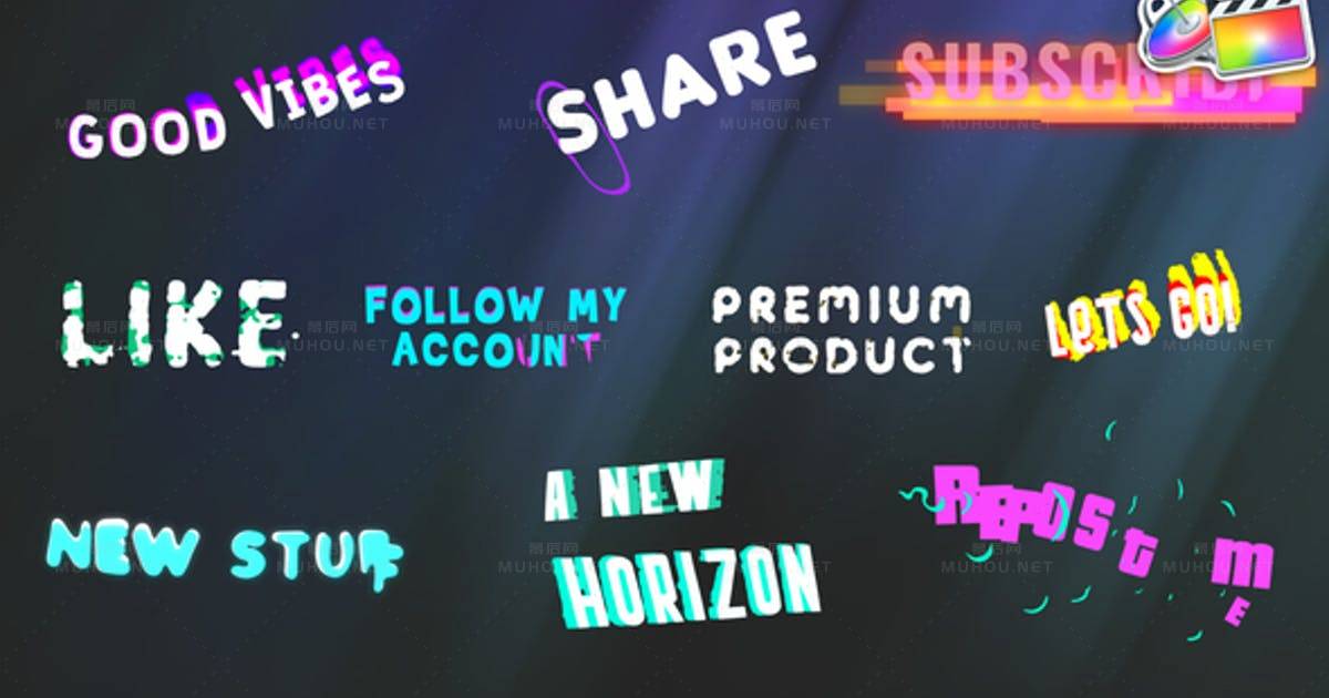 创意标题包运动特效文字FCPXCreative Titles Pack 视频FCPX模板