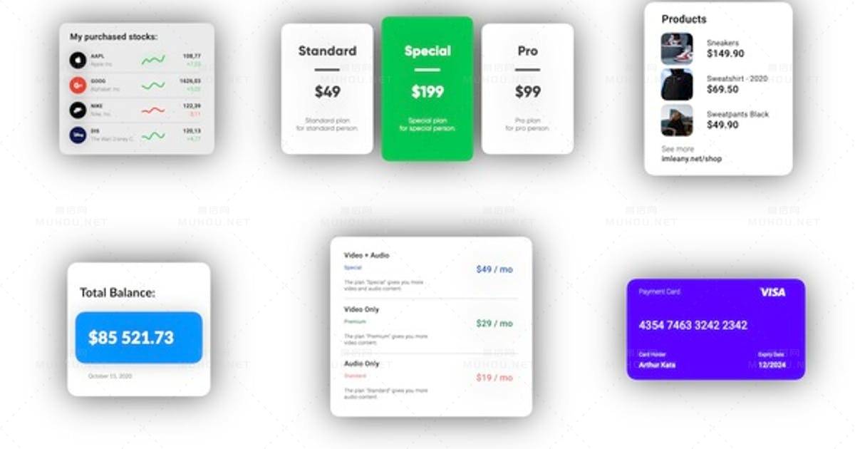 商业元素数据图表Commerce Elements视频FCPX模板