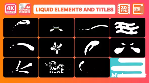 液体形状和标题动画元素Liquid Shapes And Titles | FCPX视频素材插图