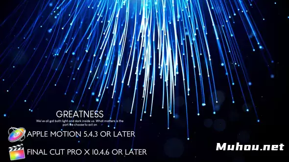 光学光纤维激励标题运动Optical Light Inspiring Titles - Apple Motion视频FCPX模板插图