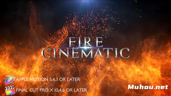 火焰燃烧电影标题运动Fire Cinematic Titles - Apple Motion视频FCPX模板插图