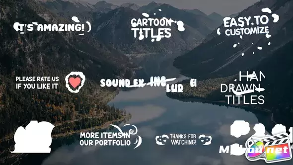 卡通2D标题特效元素文字Cartoon 2D Titles视频FCPX模板插图
