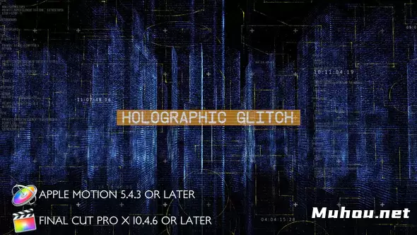 全息城市高科技文字Holographic City Opener - Apple Motion视频FCPX模板插图