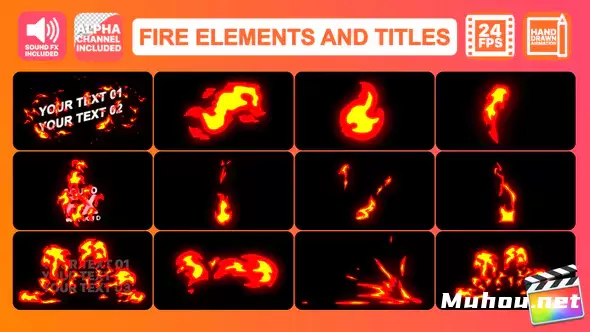 消防元件包火焰燃烧动画Fire Elements Pack | FCPX视频素材插图