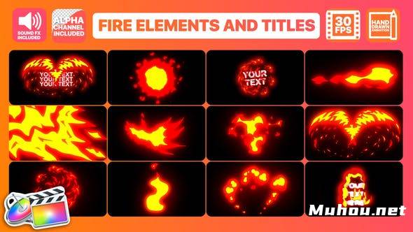 火焰元素和标题动画Flame Elements And Titles | FCPX视频素材插图