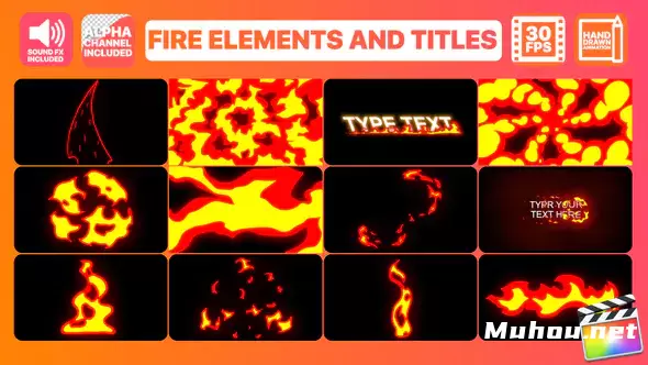 消防元素和标题火焰特效Fire Elements And Titles | FCPX视频素材插图