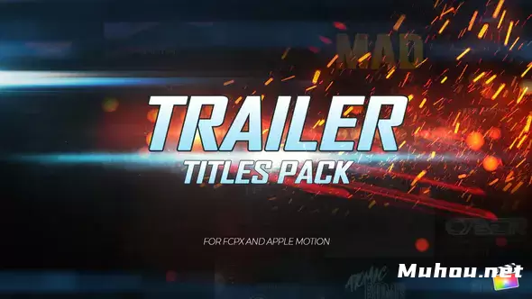 苹果运动文字标题素材包Trailer Titles Pack for Apple Motion and FCPX视频FCPX模板插图