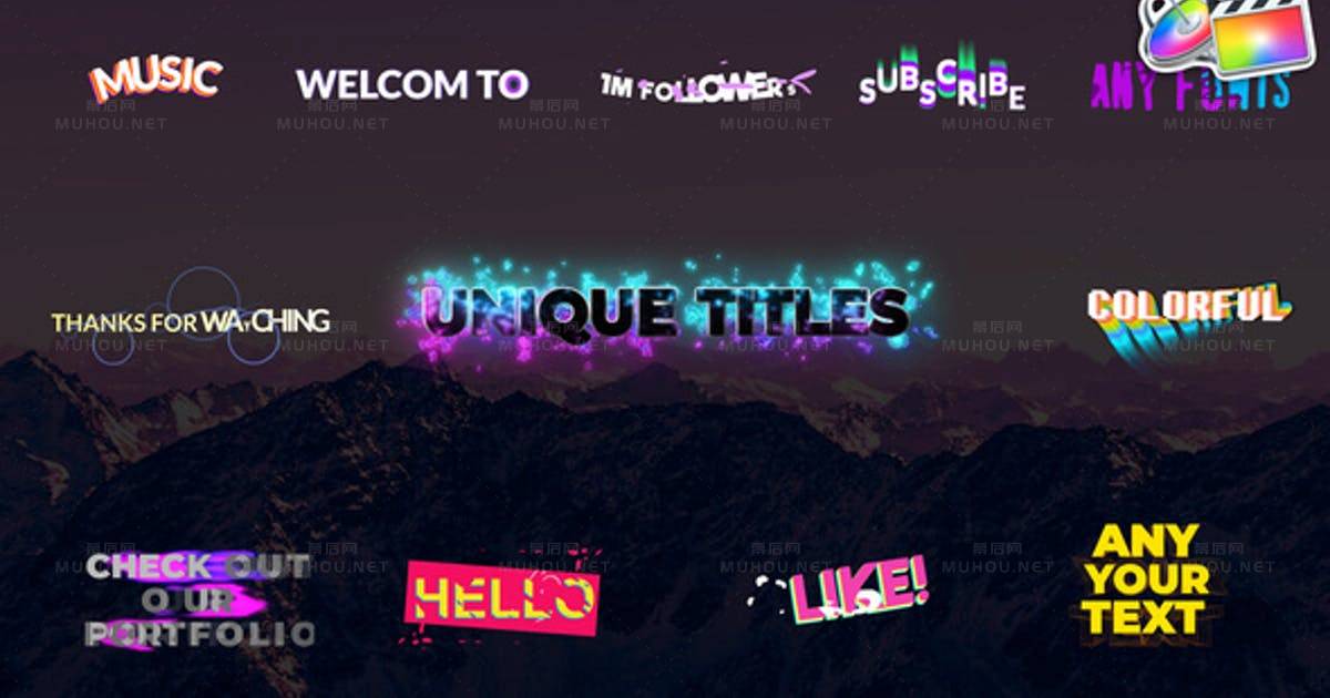 独特标题特效文字动画Unique Titles视频FCPX模板