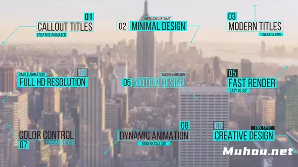 动态线条呼出标题Call Out Titles视频FCPX模板插图