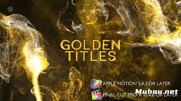 黄金粒子运动片头文字Golden Titles - Apple Motion视频FCPX模板插图