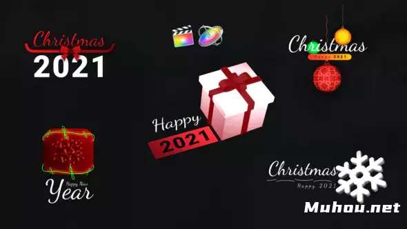 圣诞节独特的标题Christmas Unique Titles视频FCPX模板插图