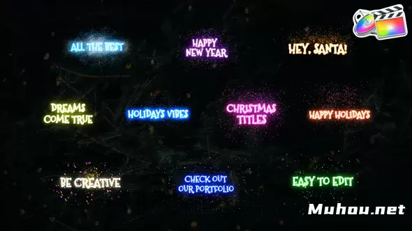 圣诞魔术特效文字标题Christmas Magic Titles视频FCPX模板插图