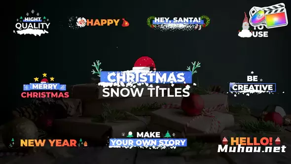 圣诞雪花文字标题Christmas Snow Titles视频FCPX模板插图