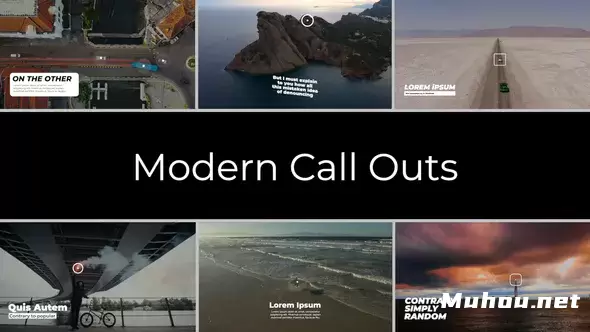 视频vlog旅行文字记录Modern Call Outs | FCPX & Apple Motion模板插图