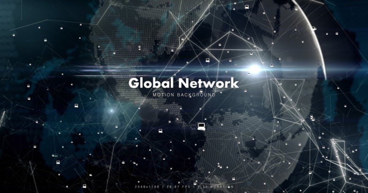 带笔记本电脑的全球网络Global Network with Laptops视频素材