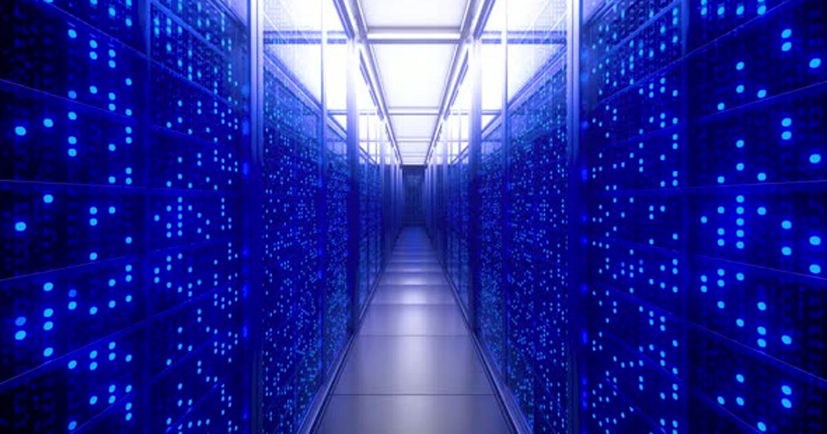 计算机网络中的服务器机架Server racks in computer network视频素材