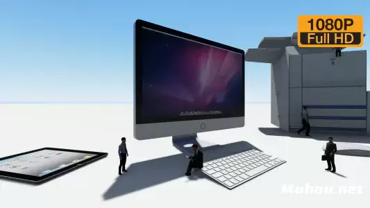 计算机系统三维人物视频素材插图