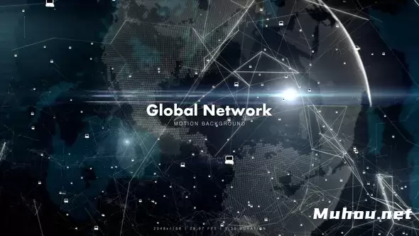 带笔记本电脑的全球网络Global Network with Laptops视频素材插图