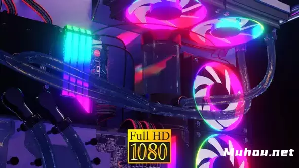 赛博朋克霓虹灯高清计算机Computer In Neon HD视频素材插图