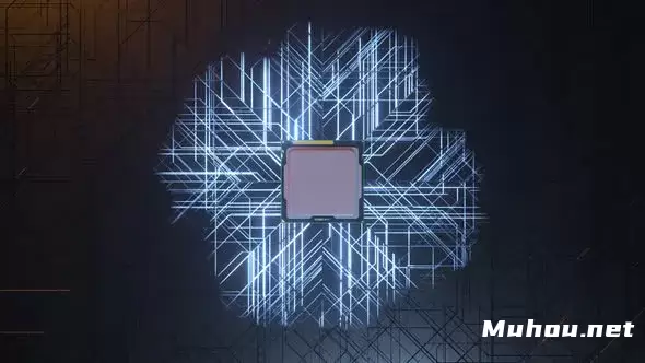 具有数百万个连接和信号的计算机处理器高清视频素材插图