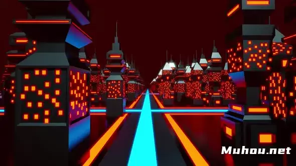 复古电脑游戏太空城高清视频素材插图