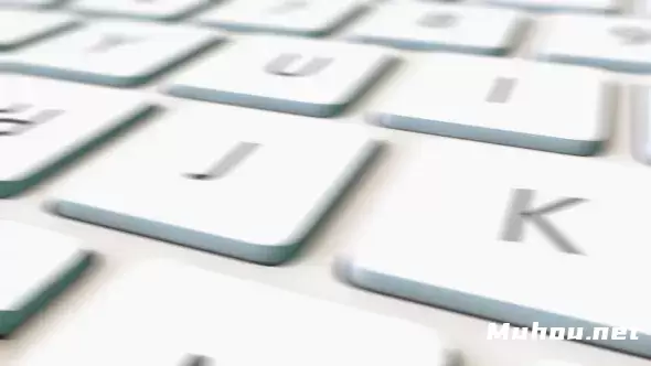 白色电脑键盘和启动键3840 x 2160高清视频素材插图