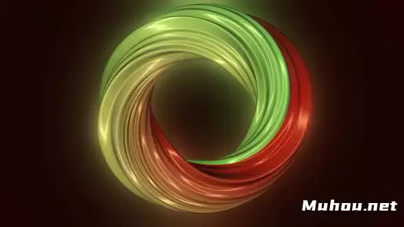 3D计算机生成的旋转圆环高清视频素材插图