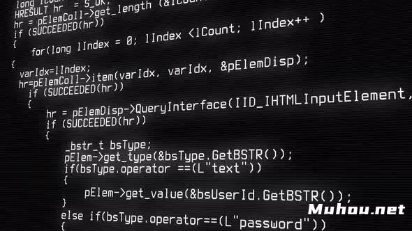 在计算机屏幕终端上运行的编程代码黑客概念高清视频素材插图