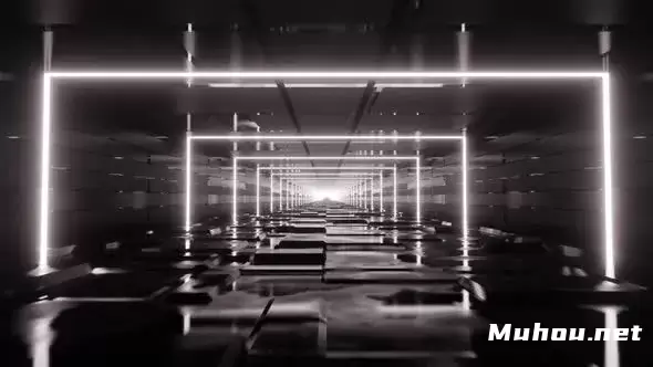 霓虹灯Vj隧道空间高清视频素材插图