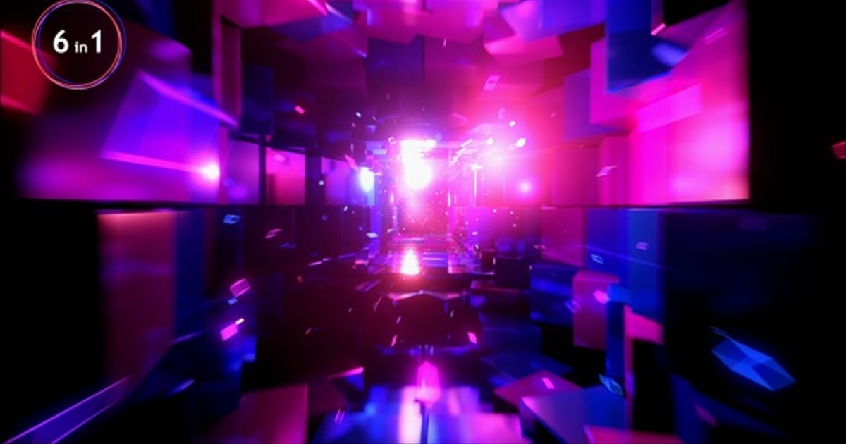 Vj紫色梦幻空间循环三维背景高清视频素材