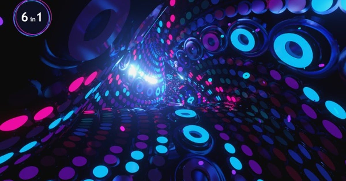 Vj环路染色空间体抽象艺术隧道高清视频素材