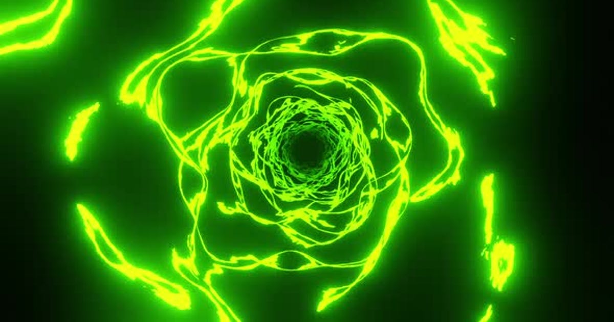 抽象绿色能量波动Vj循环高清视频素材