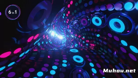 Vj环路染色空间体抽象艺术隧道高清视频素材插图