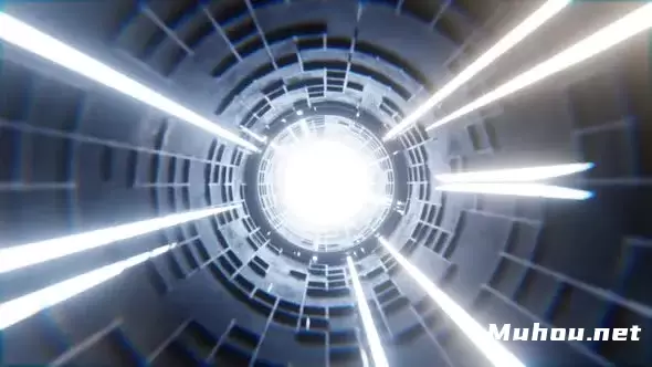 Sci fi vj隧道金属时空穿梭高清视频素材插图