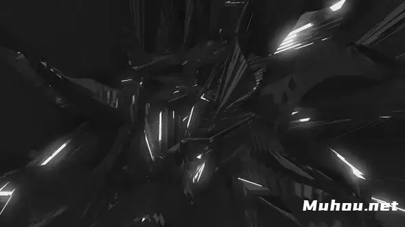 黑色抽象艺术闪烁单色vj (4in1)高清视频素材插图