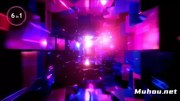 Vj紫色梦幻空间循环三维背景高清视频素材插图