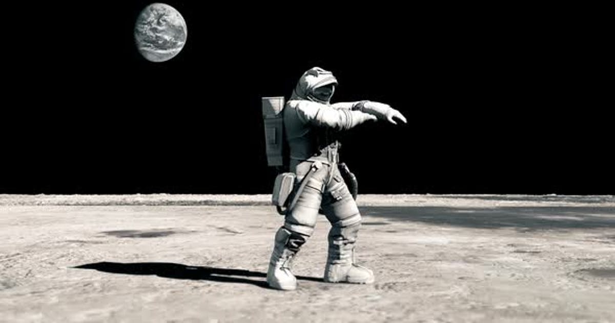 缩略图月亮舞者月球跳舞动画宇航员vj循环高清视频素材