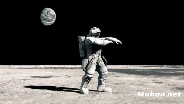 月亮舞者月球跳舞动画宇航员VJ循环高清视频素材插图