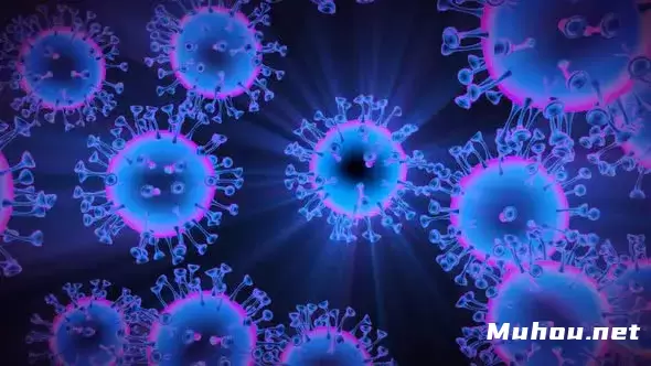 染色新冠病毒细胞特效VJ病毒高清视频素材插图