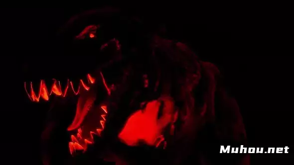 可怕的地狱恐龙Vj恐怖4k循环高清视频素材插图