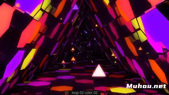 Vj环路发光二极管音乐活动三角形高清视频素材插图