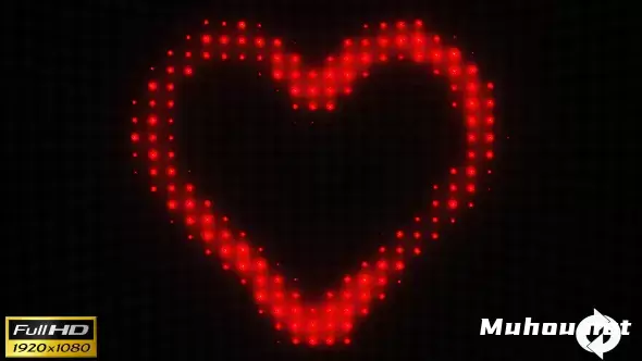 带灯的心形动画背景循环VJ - 7高清视频素材插图