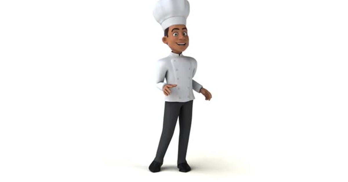 有趣的3D卡通厨师展示高清视频素材