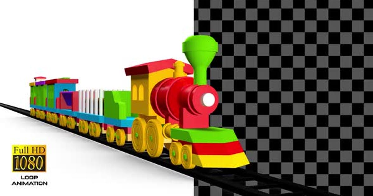 卡通玩具火车（带通道）高清视频素材