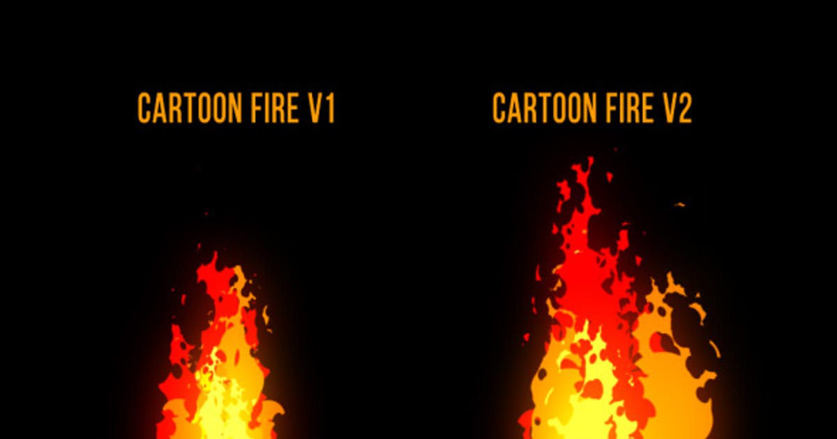 2种燃烧的卡通火焰高清视频素材