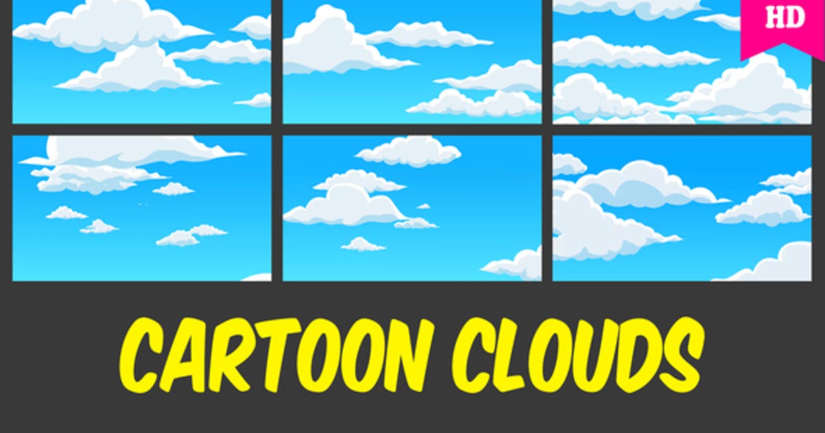 卡通云多动漫风格云层高清视频素材