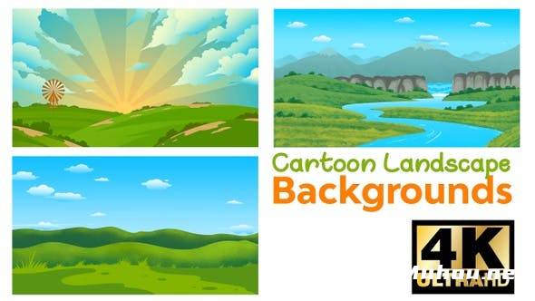 卡通森林3组景观背景高清视频素材插图